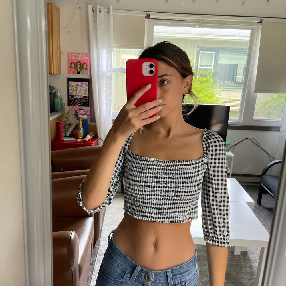 Nasty gal gingham crop top